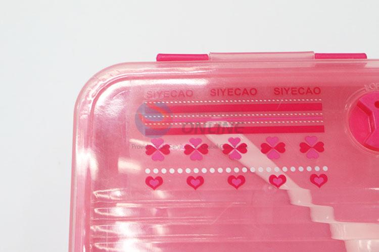 Plastic Layered Lunch Box with Spoon