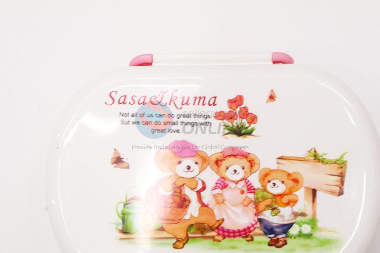 Lovely Bear Pattern Plastic Layered Lunch Box