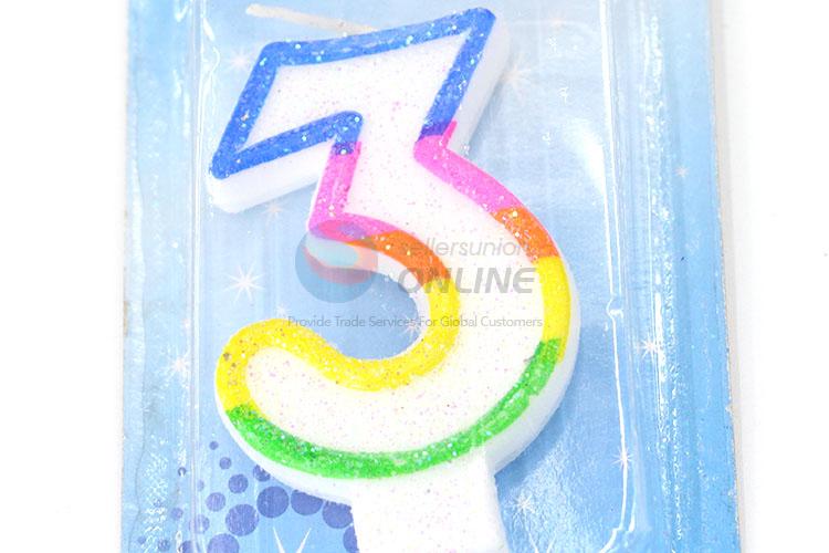 High Quality Numeral Candles/Number 3 Birthday Candle for Sale