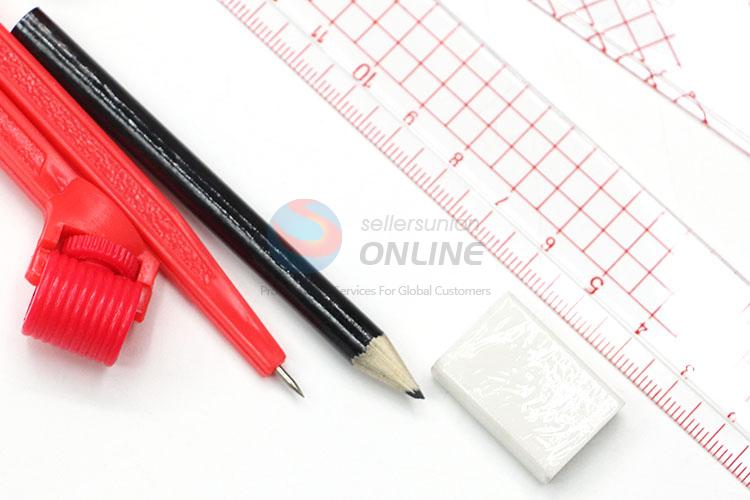 Fashion Style School Math Compass Set and Divider, Rulers Set with Eraser/ Pencil and Pencil Sharpener