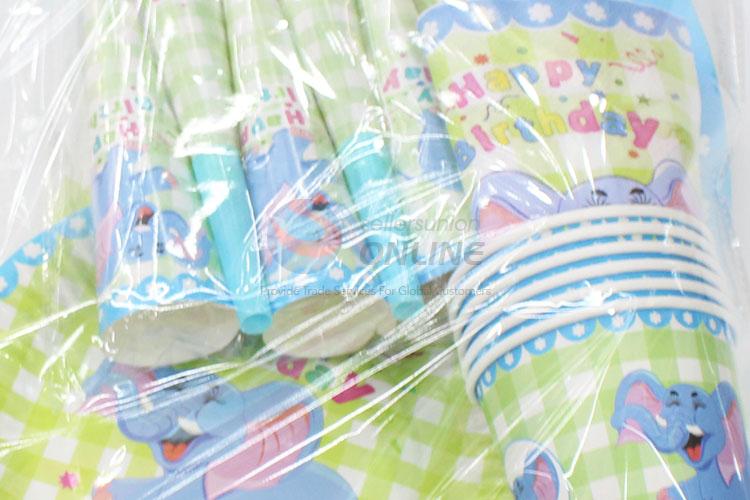 Top quality 6pcs birthday use cup/plate/glasses tableware set