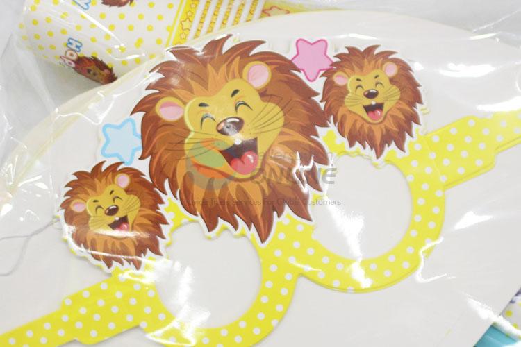 Good quality 6pcs lion pattern cup/plate/glasses tableware set