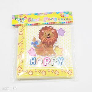 New style good cheap 20pcs lion pattern napkins