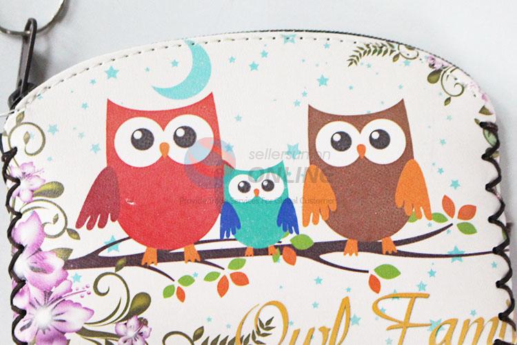 Top quality good owl pattern pu coin purse