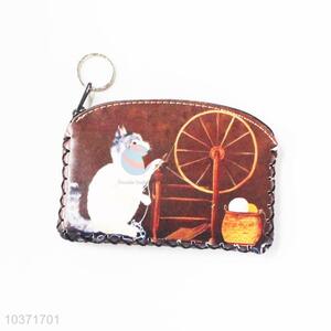 Newly low price cute cat pattern pu coin purse