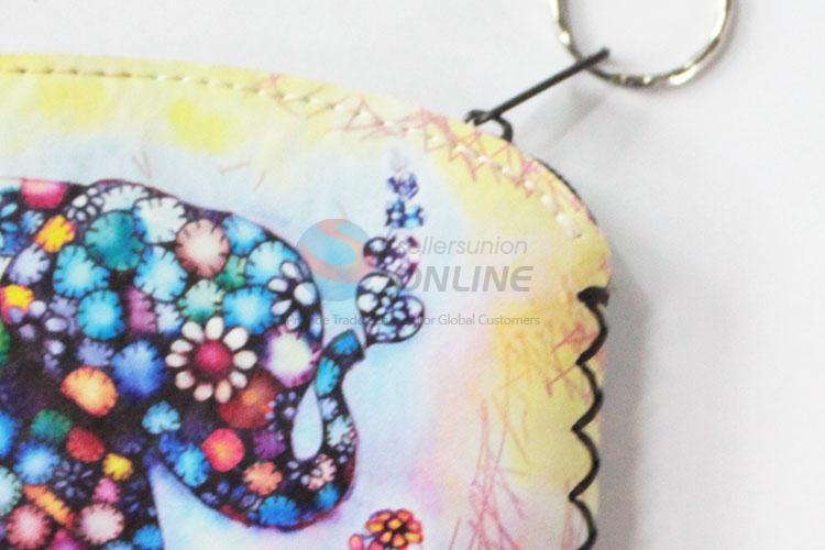 Useful best cheap colorful elephant pattern pu coin purse