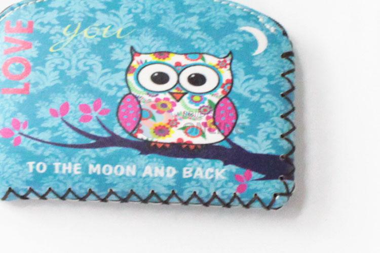 Popular top quality owl pattern pu coin purse