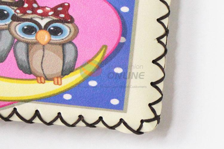 Low price good owl pattern pu coin purse