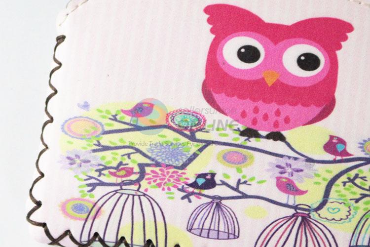 Wholesale cheap high sales owl pattern pu coin purse