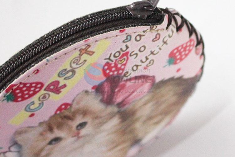 New product low price cat pattern round coin purse