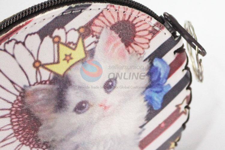 Cute cheap cat pattern round coin purse