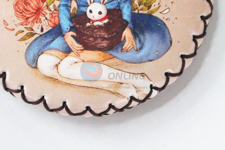 Popular low price girl pattern round coin purse