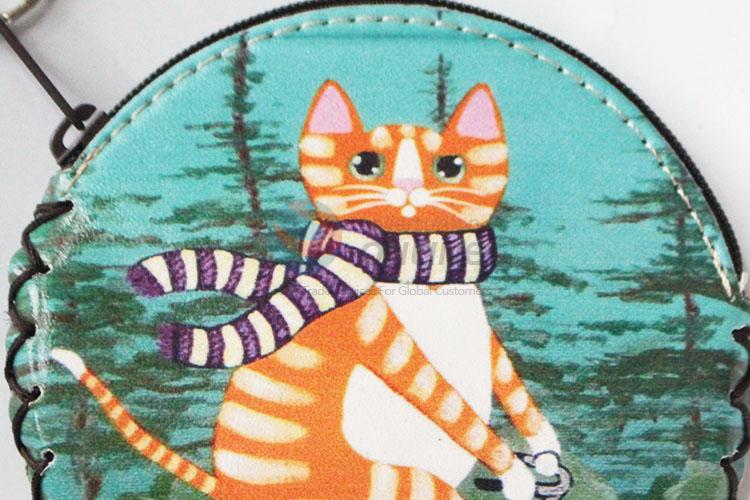 Wholesale best cheap cat pattern round coin purse