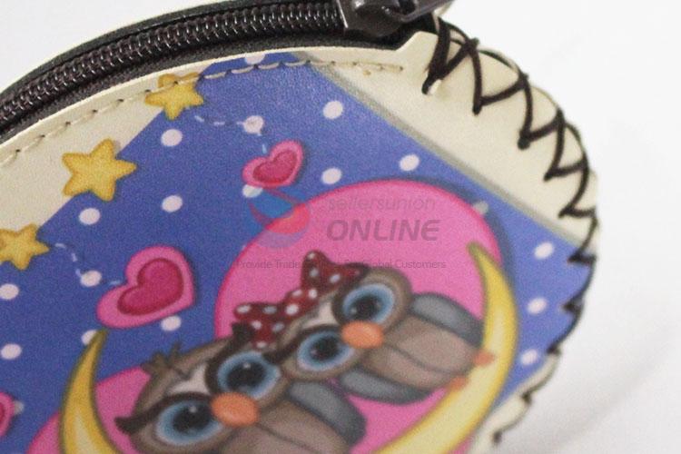 Cheap good quality owl pattern round coin purse