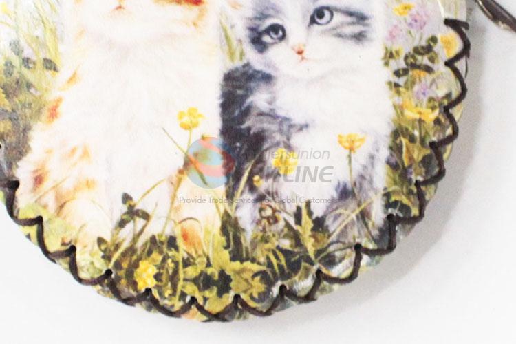 Wholesale cat pattern round coin purse