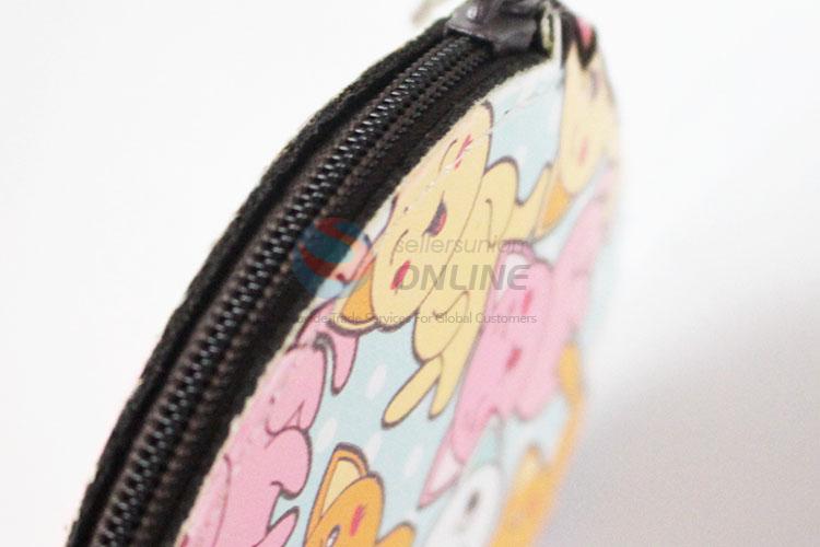 Best good colorful cat pattern round coin purse