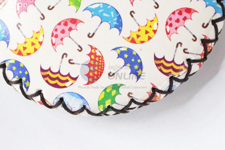 Promotional colorful umbrella pattern round coin purse