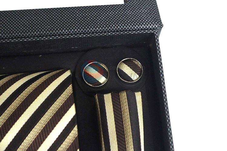 Customized printed necktie+cufflink+kerchief