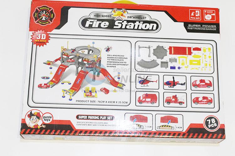 Kids Educational Toy Fire Rescue Car Parking Garage