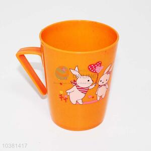 Orange rabbit design plastic drink cup