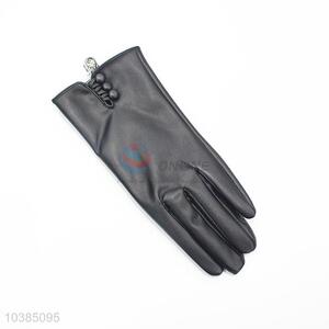 New pu gloves winter warm car driving gloves for women