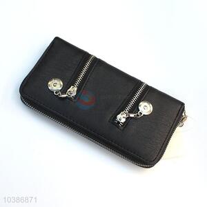 Cheap wholesale women wallet/purse with double zippers