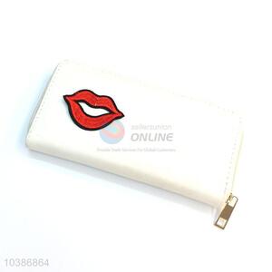 Direct factory women wallet/purse with lip patch