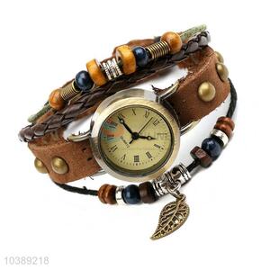 Creative Design Retro Style Leather Bracelet Fashion Wristwatch