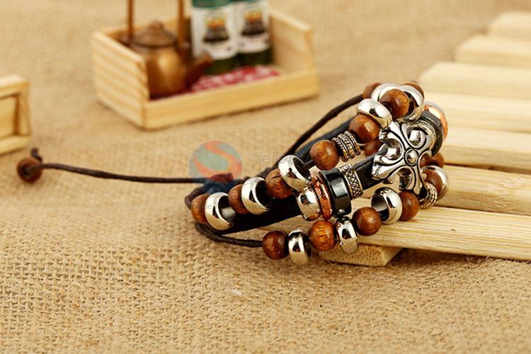 Best Quality Beaded Design Leather Bracelet