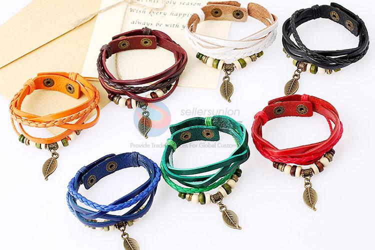 Fashion Hand Ornament Leather Woven Bracelet