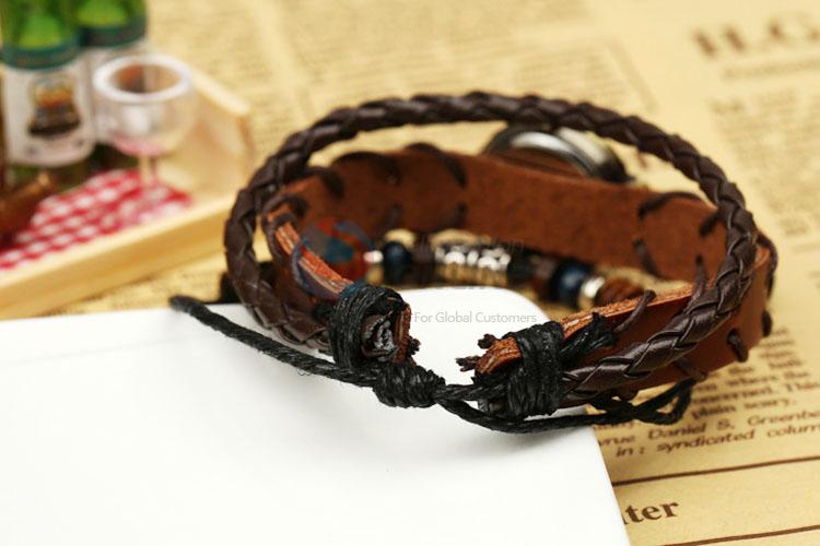 Fashion Retro Leather Bracelets Wrist Watch