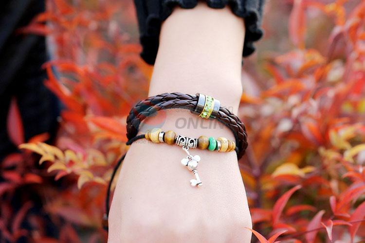 New Arrival Handmade Leather Bracelet Woven Bracelet