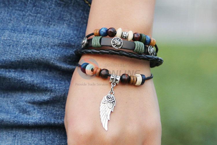 Best Selling Delicate Wing Leather Bracelet