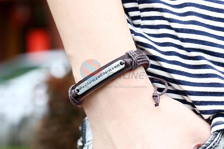 New Style English Letter Leather Bracelet