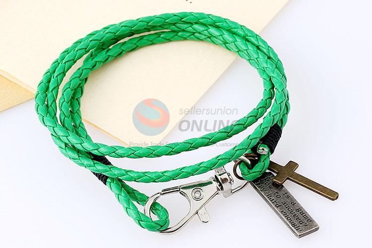 Custom Cross Woven Leather Bracelet Best Wristband