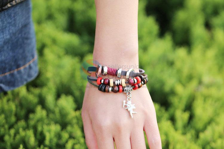 Hot Sale Fashion Accessories Leather Beaded Bracelet