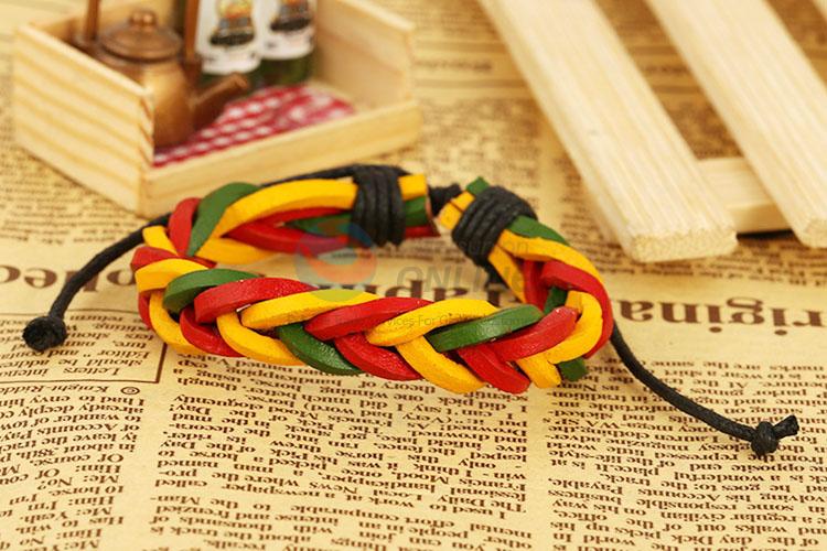 Fashion Design Colorful Leather Woven Bracelet