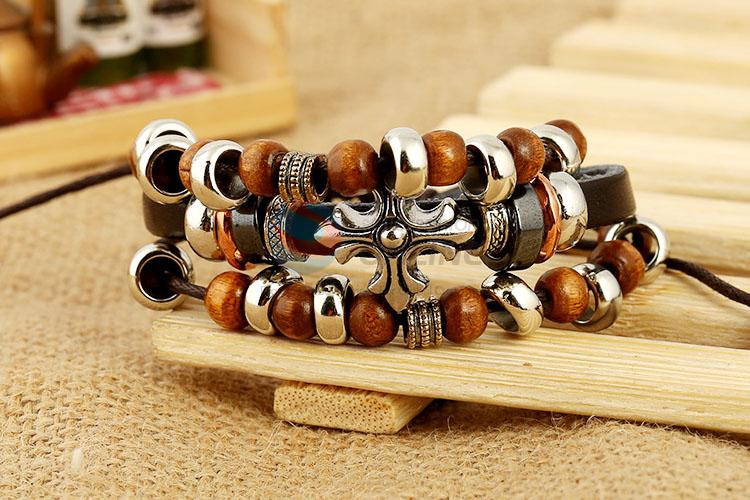 Best Quality Beaded Design Leather Bracelet