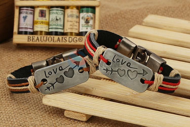 Good Sale Sweet Design Leather Couple Bracelet