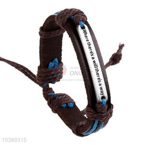 Newest English Letters Leather Bracelet Retro Wristband