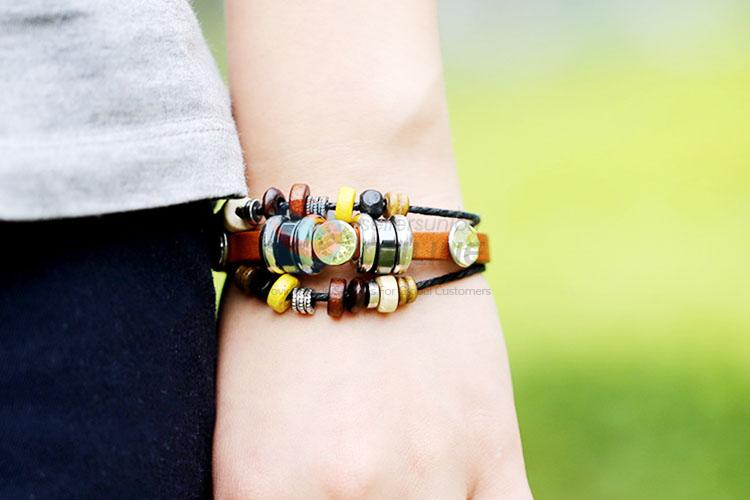 Good Quality Fashion Beaded Bracelet Leather Bracelet