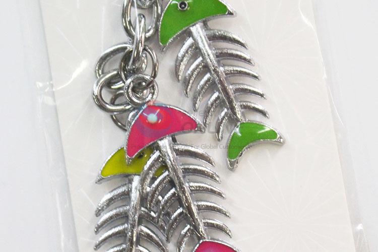 Newly low price fish bone shape key chain