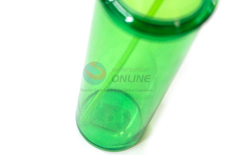 Durable Green Plastic Cup with Straw for Sale