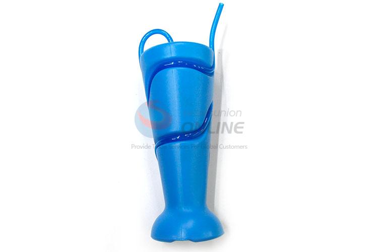 Hot Sale Blue Plastic Cup with Straw for Sale