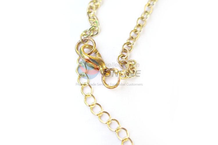 Fashion Moon Shape Real Flower Necklace Zinc Alloy Pendant