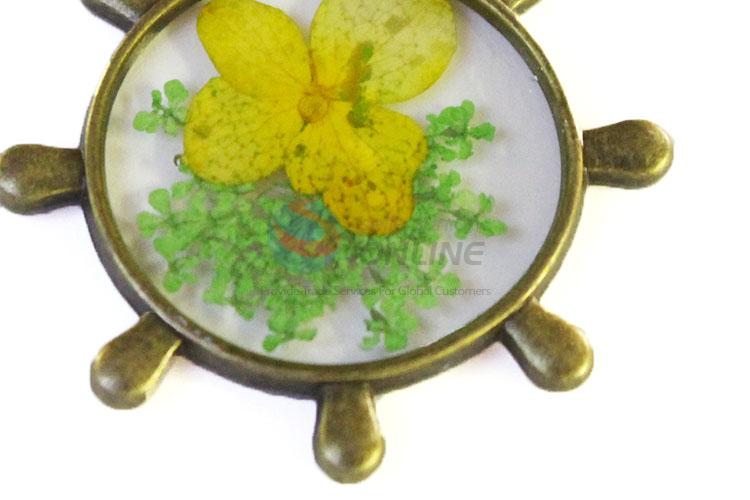 Creative Design Round Bronze Real Flower Pendant