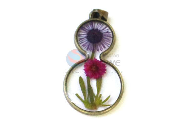 Hot Selling Gourd Shape Real Flower Pendant Fashion Jewelry