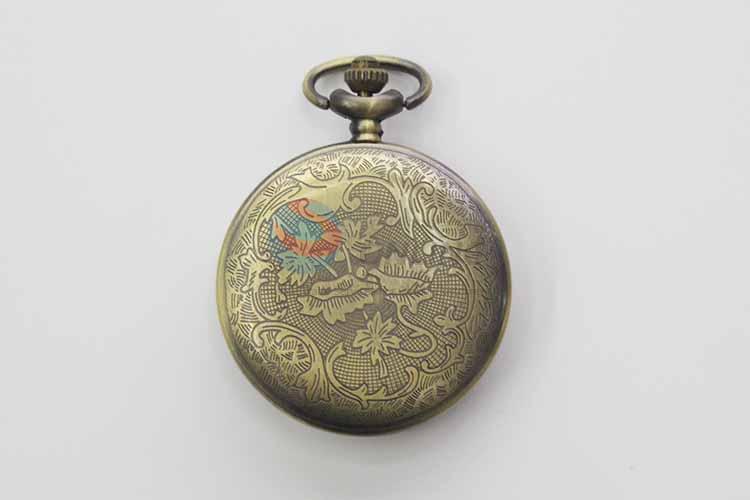 Shanghai Bund Quartz Movement Skeleton Pocket Watch