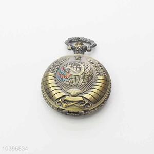 Badge Quartz Movement Skeleton Pocket Watch