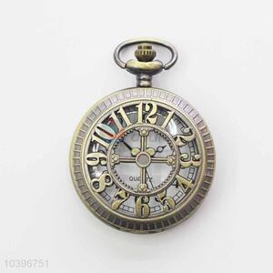 Round Hole Quartz Movement Skeleton Pocket Watch